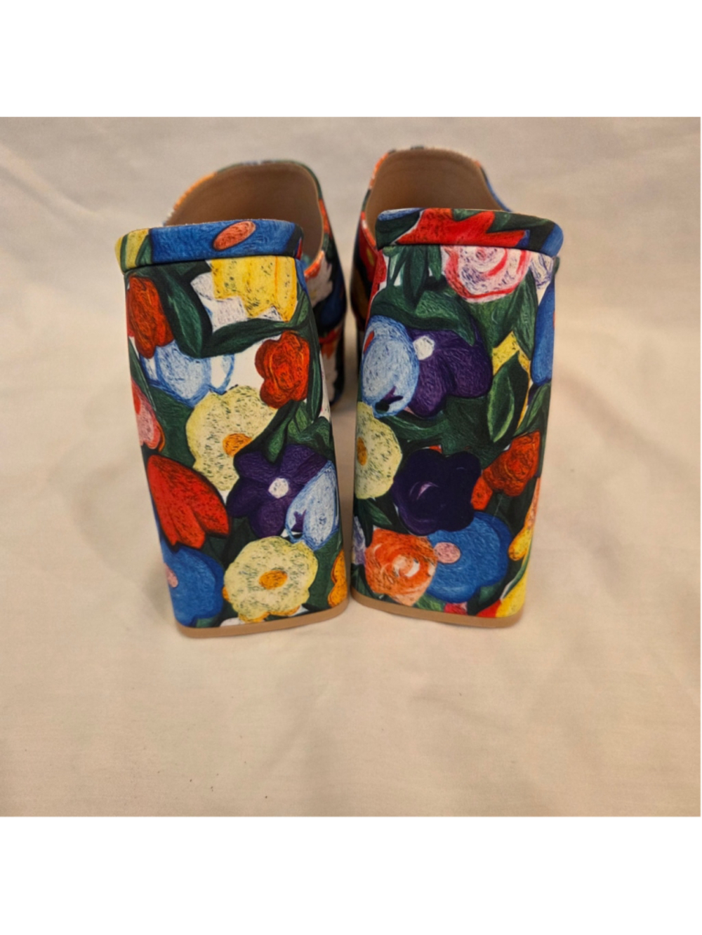 Women's Chunky Platform Bohemian 5 Inch Heel Square Open Toe size 41/10.5 - Picture 4 of 7